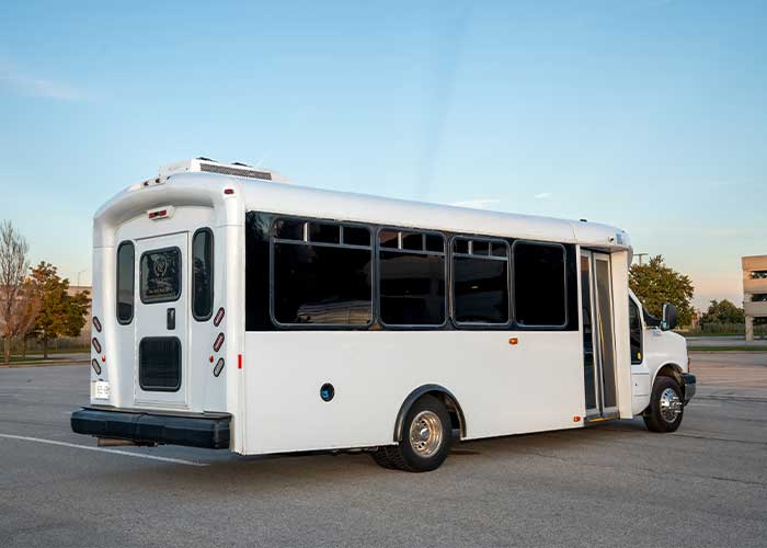 20-passenger party bus seating and interior